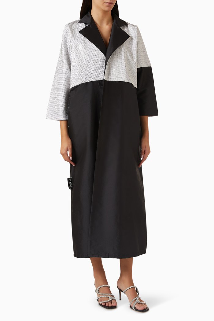 

Formal Coat Abaya in Taffeta, White