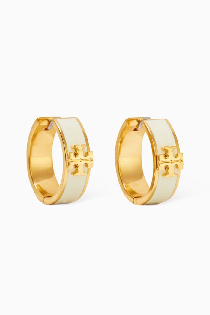 

Kira Huggie Earrings in 18kt Gold-plated Brass & Enamel