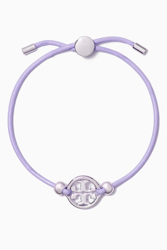Miller Slider Bracelet in Enameled Brass, Purple