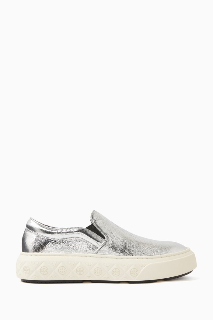 

Ladybug Slip-on Sneakers in Leather, Silver