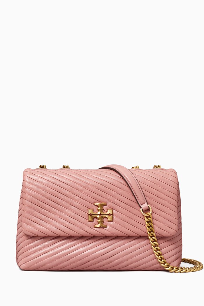 

Small Kira Moto Quilt Shoulder Bag in Soft Leather, Pink