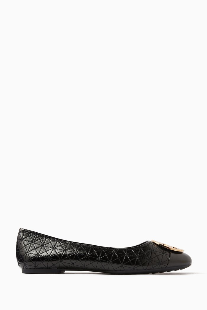 

Claire Quilted Ballet Flats in Napa Leather, Black
