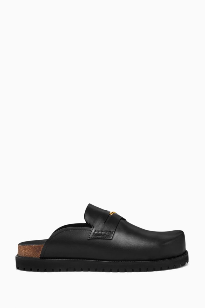 

Medusa Mules in Leather, Black