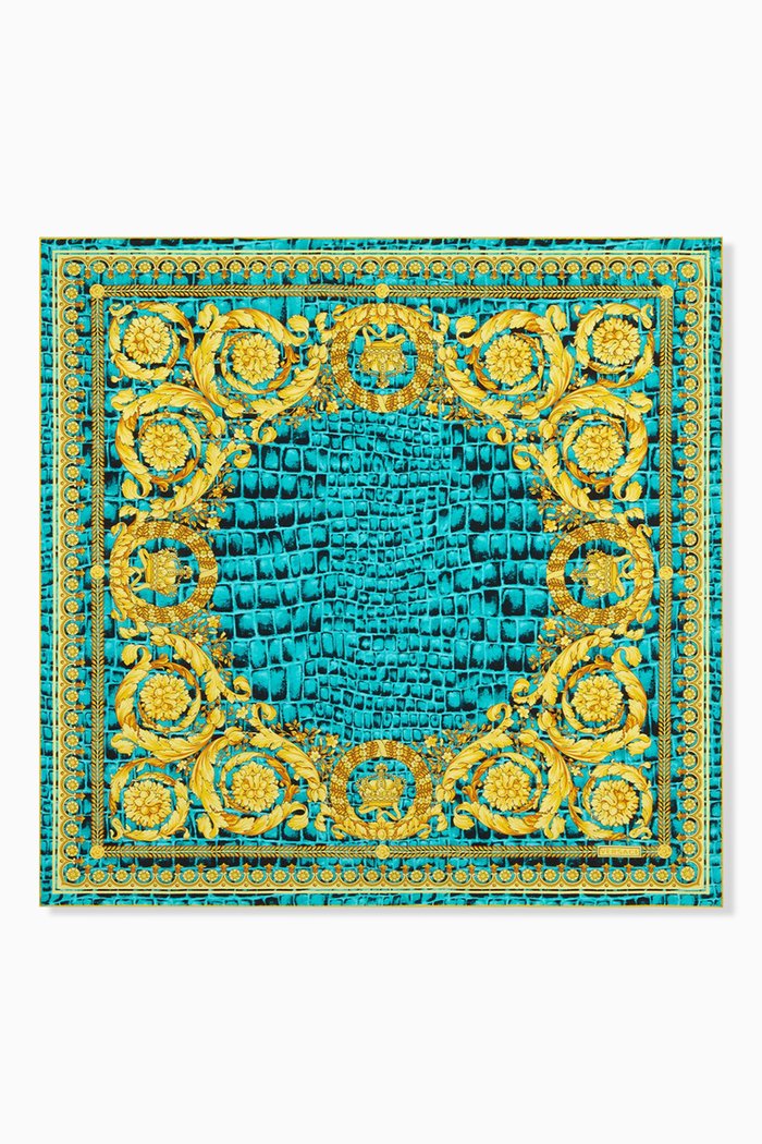 

Large Baroccodile Foulard Scarf in Silk, Multicolour