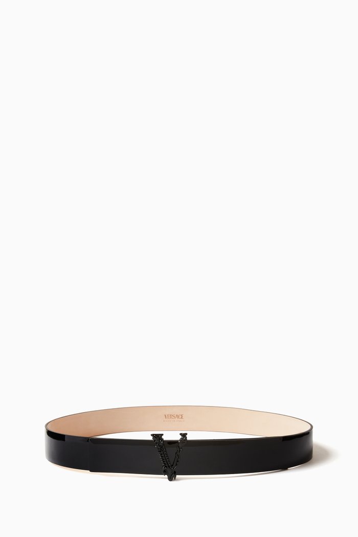 

Virtus Waist Belt in Patent Leather, Black