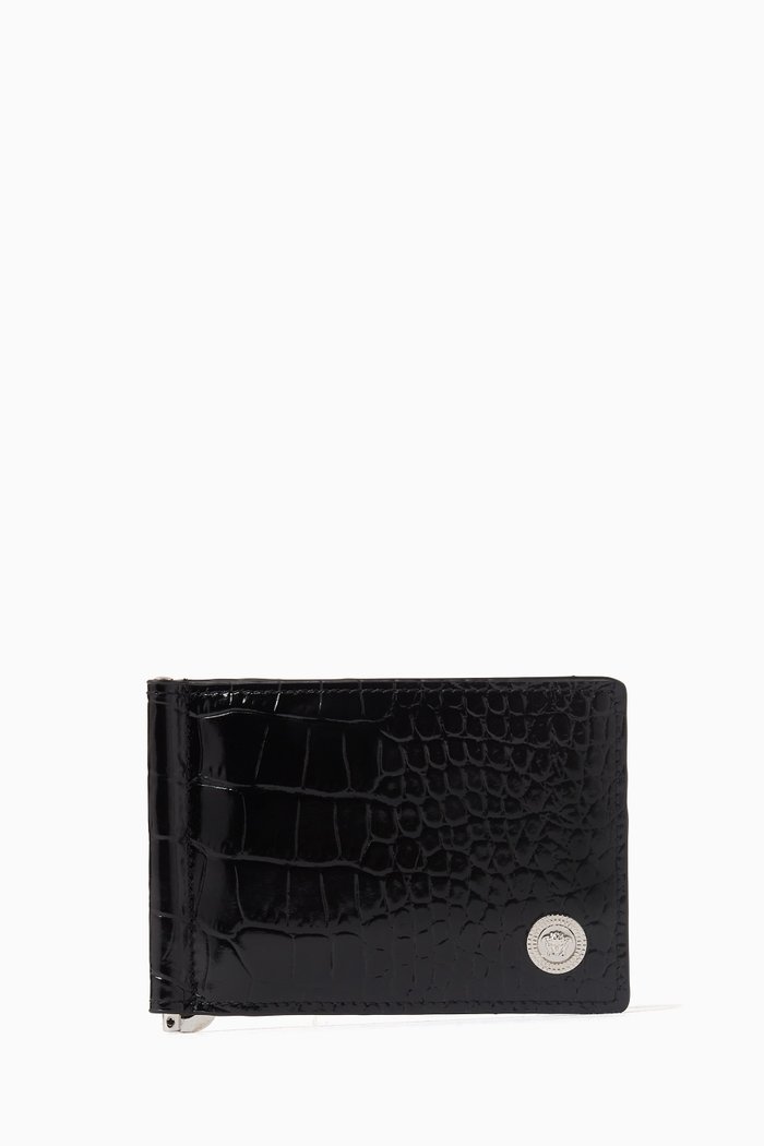 

Medusa Bi-fold Wallet in Croc-embossed Leather, Multicolour