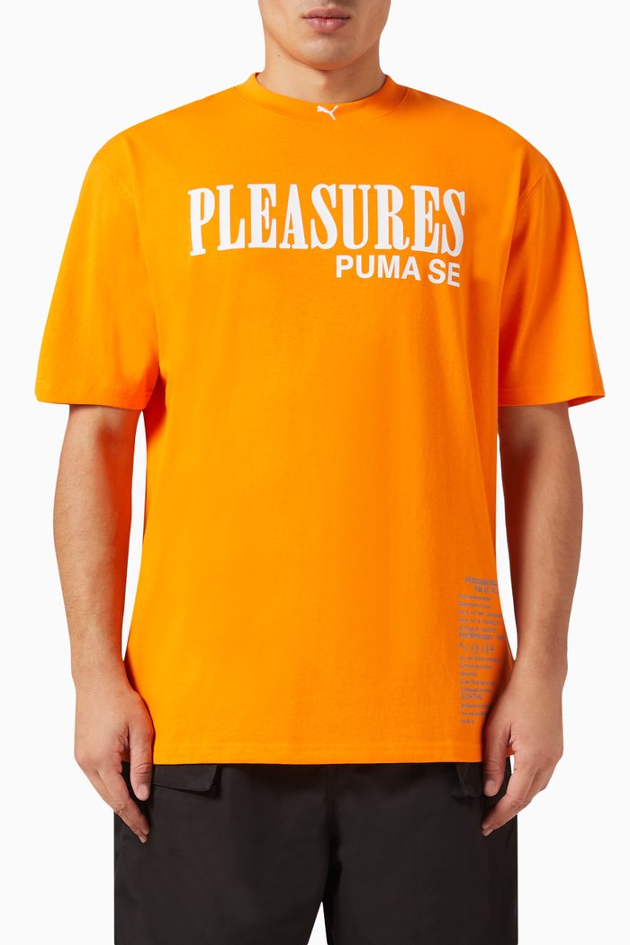 

x Pleasures Typo T-shirt in Cotton-jersey, Orange