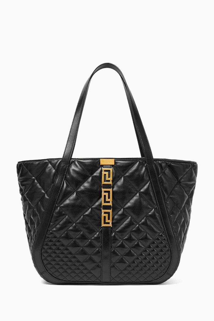

Greca Goddess Tote Bag in Leather, Multicolour