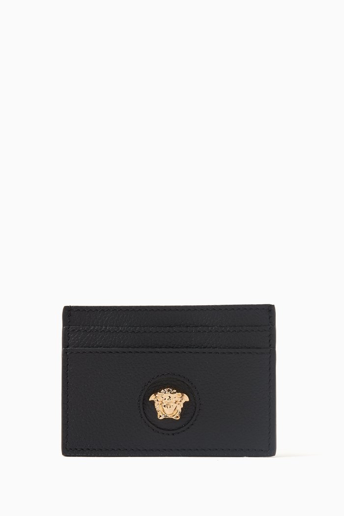 

La Medusa Card Case in Leather, Black