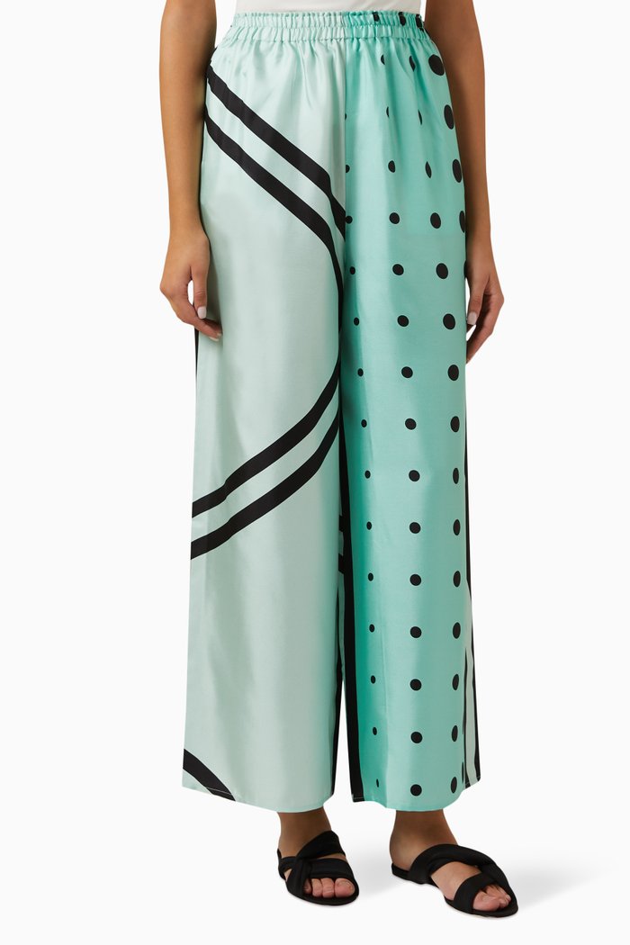

Luciana Lisbon Pants in Silk Twill, Blue