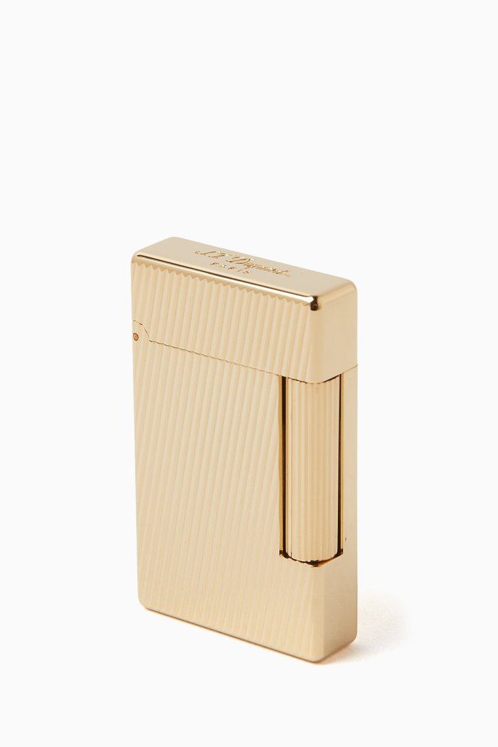 Initial Diagonal Lighter in Brass, Gold