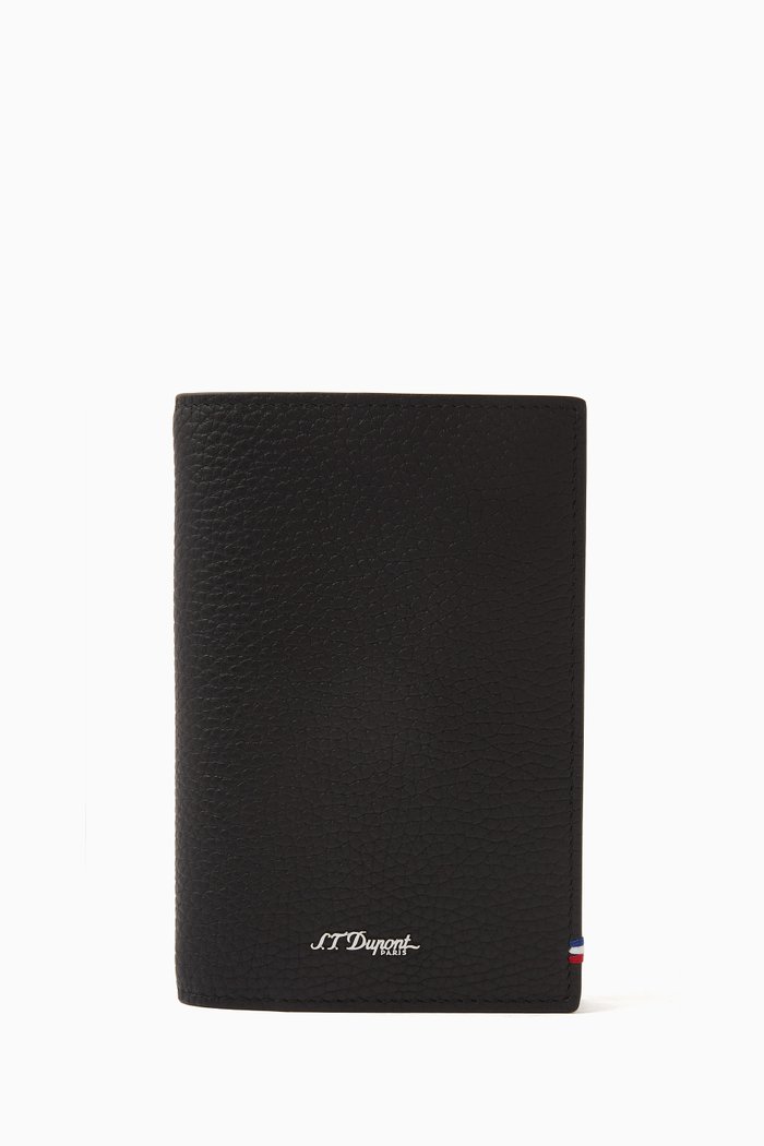 

Néo Logo Passport Holder in Leather, Black