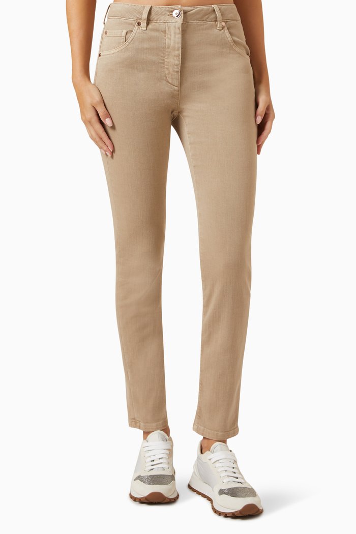 

Logo-patch Slim-fit Jeans in Denim, Neutral