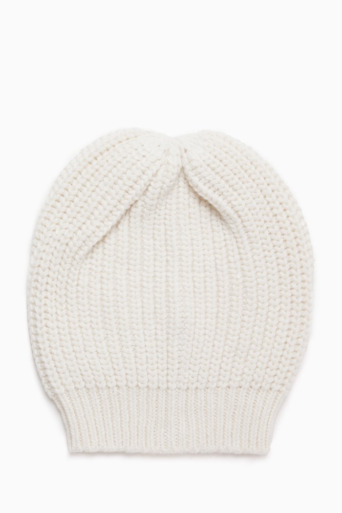 

Beanie in Cashmere & Silk, White
