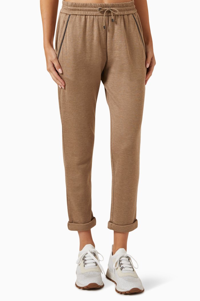 

Turn-up Sweatpants in Cotton-blend, Neutral