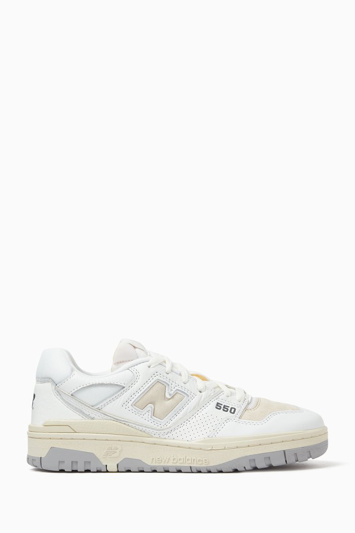 

550 Energy Premium Vintage Sneakers in Leather, White