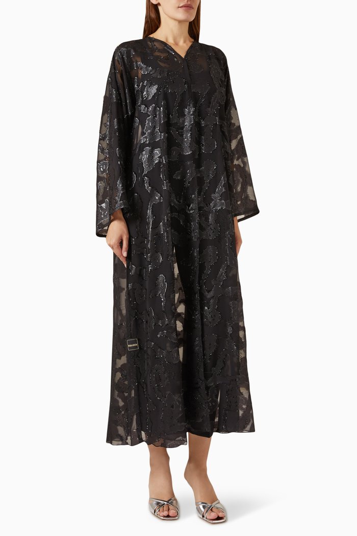 

Party Abaya in Organza, Black