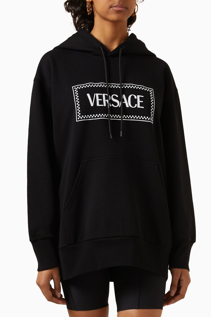 

Embroidered Logo Oversized Hoodie in Cotton-jersey, Multicolour