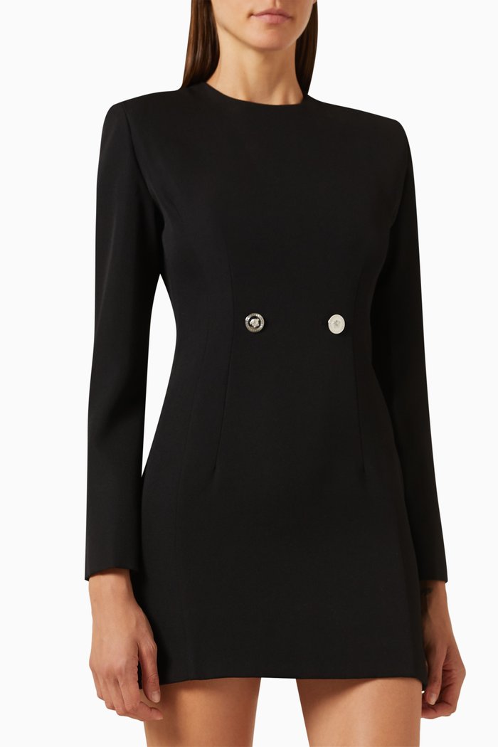 

Hourglass Mini Dress in Wool, Black