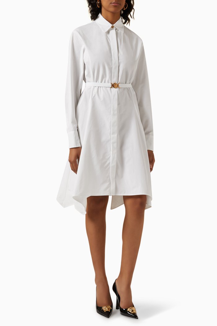 

Medusa '95 Hardware Shirt Mini Dress in Cotton, White