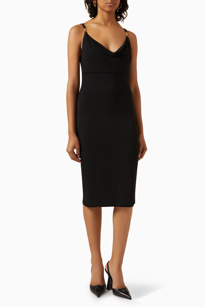

Medusa Opaque Midi Dress in Jersey, Black