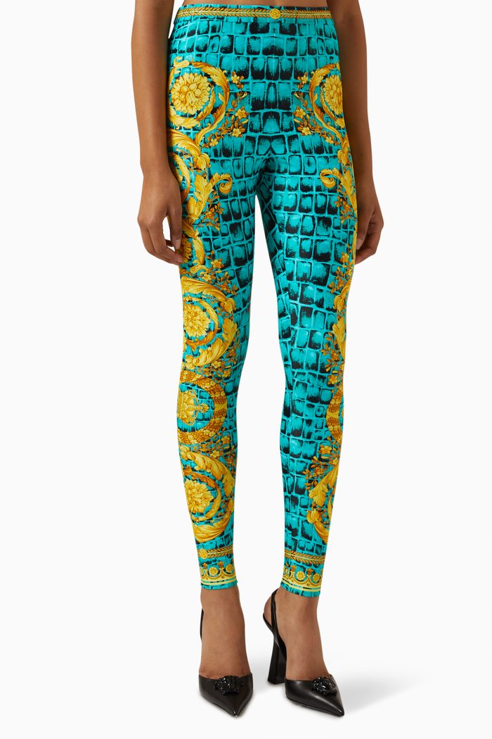 

Baroccodile-print Leggings in Nylon-blend, Multicolour