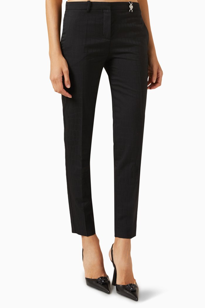 Medusa '95 Pants in Croc-jacquard, Black