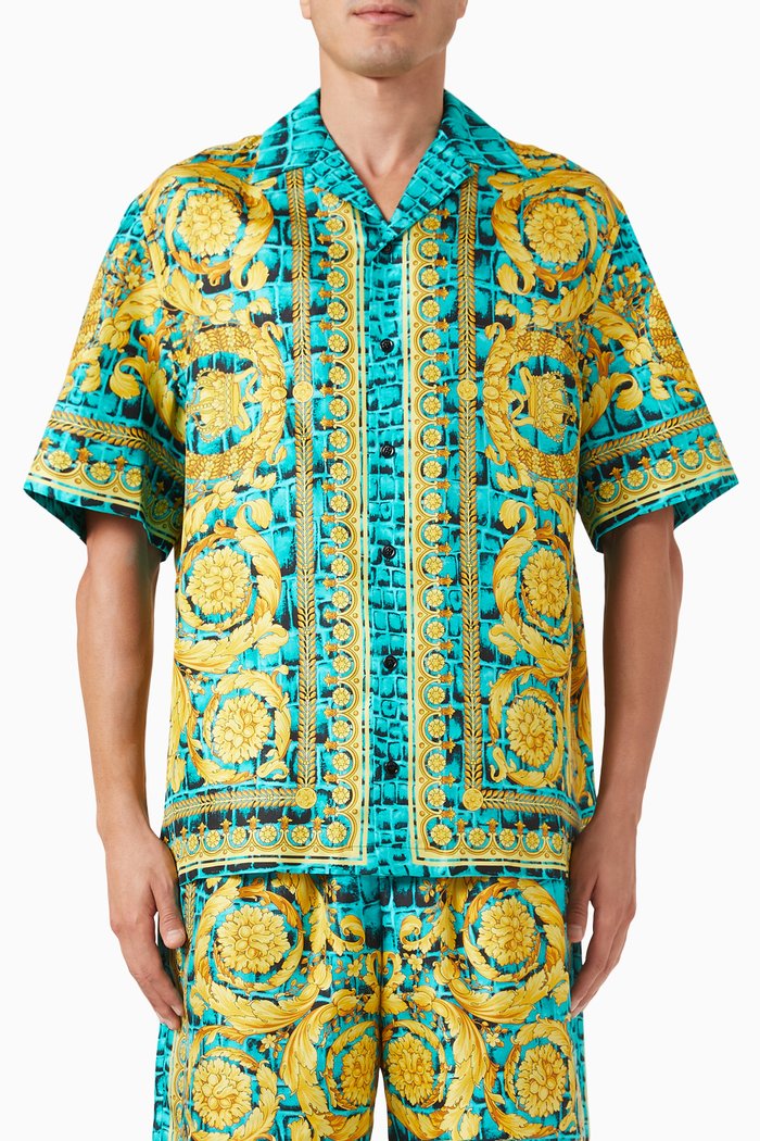 

Baroccodile-print Shirt in Silk, Multicolour