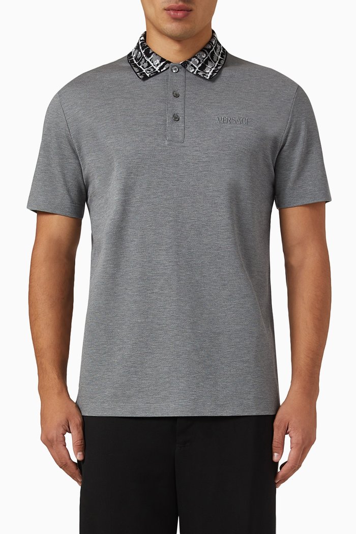 

Logo Polo Shirt in Cotton-piqué, Grey