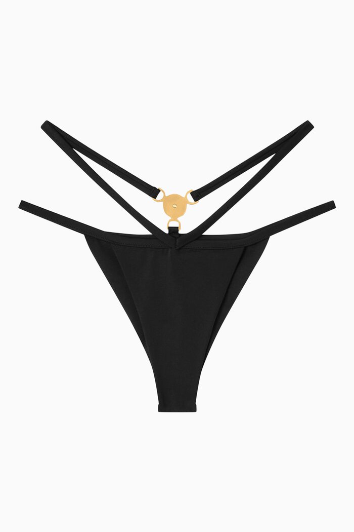Medusa '95 Reversible Bikini Bottoms in Nylon, Black