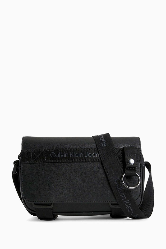 Ultralight Flap Camera Bag in Faux Leather, Black