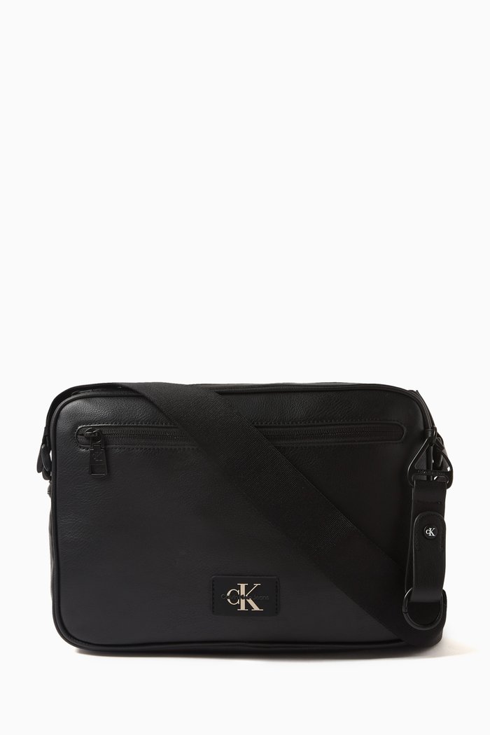 

Logo Camera Crossbody Bag in Faux Leather, Black