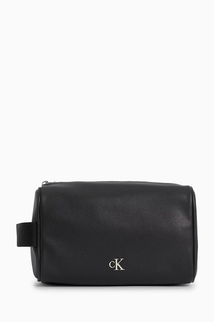 

Mono Hardware Washbag in Faux Leather, Black