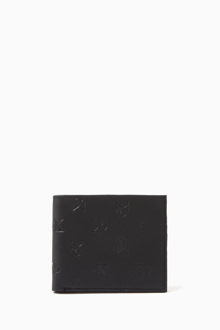 

Monogram Logo Billfold Wallet in Leather, Black