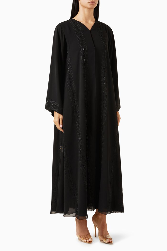 

Bead-embellished Abaya, Black