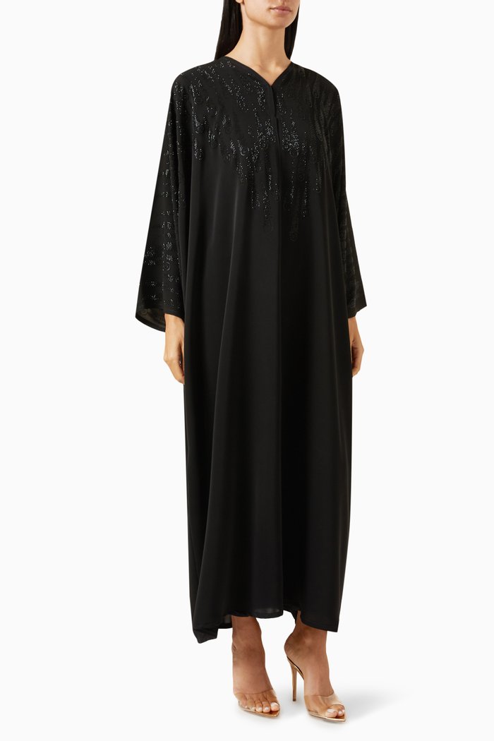 

Sequin-embellished Abaya, Black
