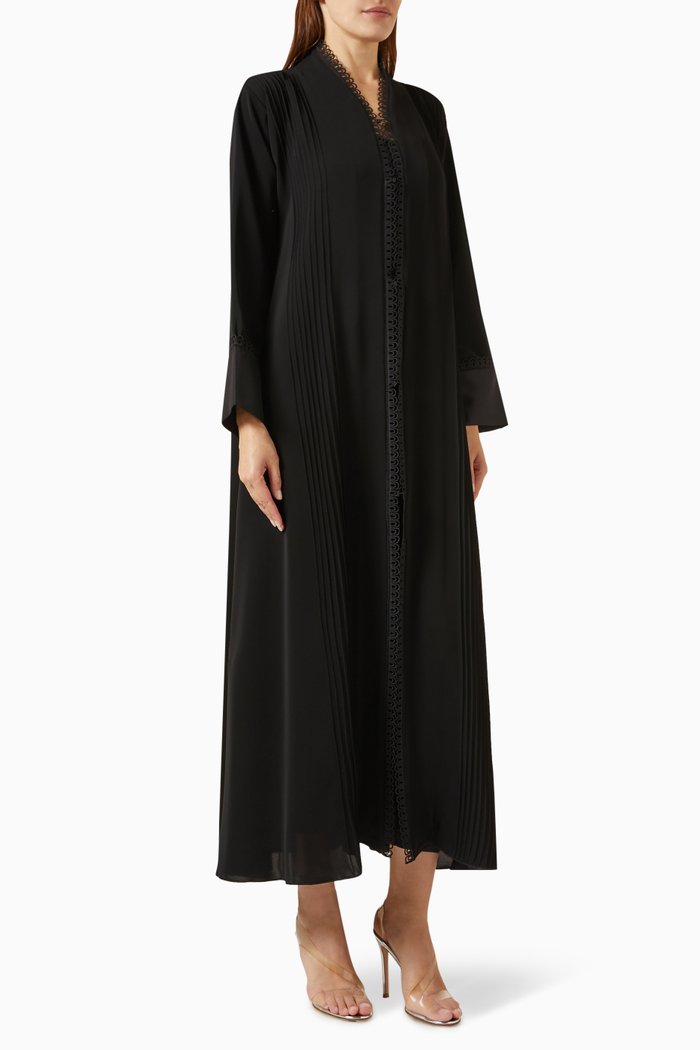 

Lace-trim Abaya in Nada, Black