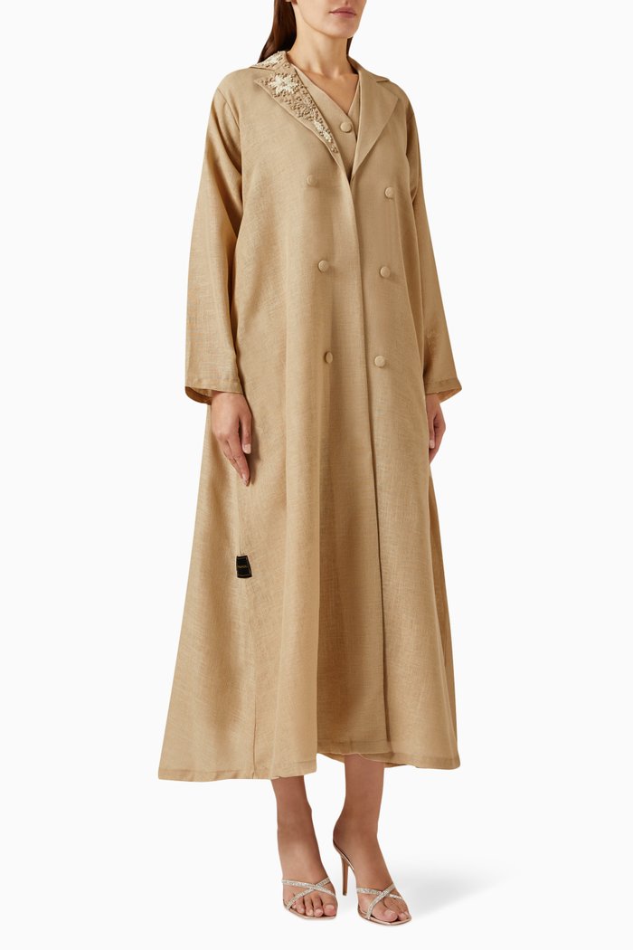 

3-piece Abaya Set in Linen, Neutral