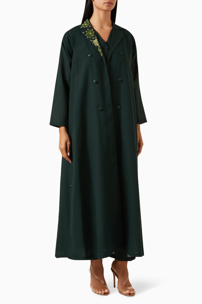 

3-piece Abaya Set in Linen, Green