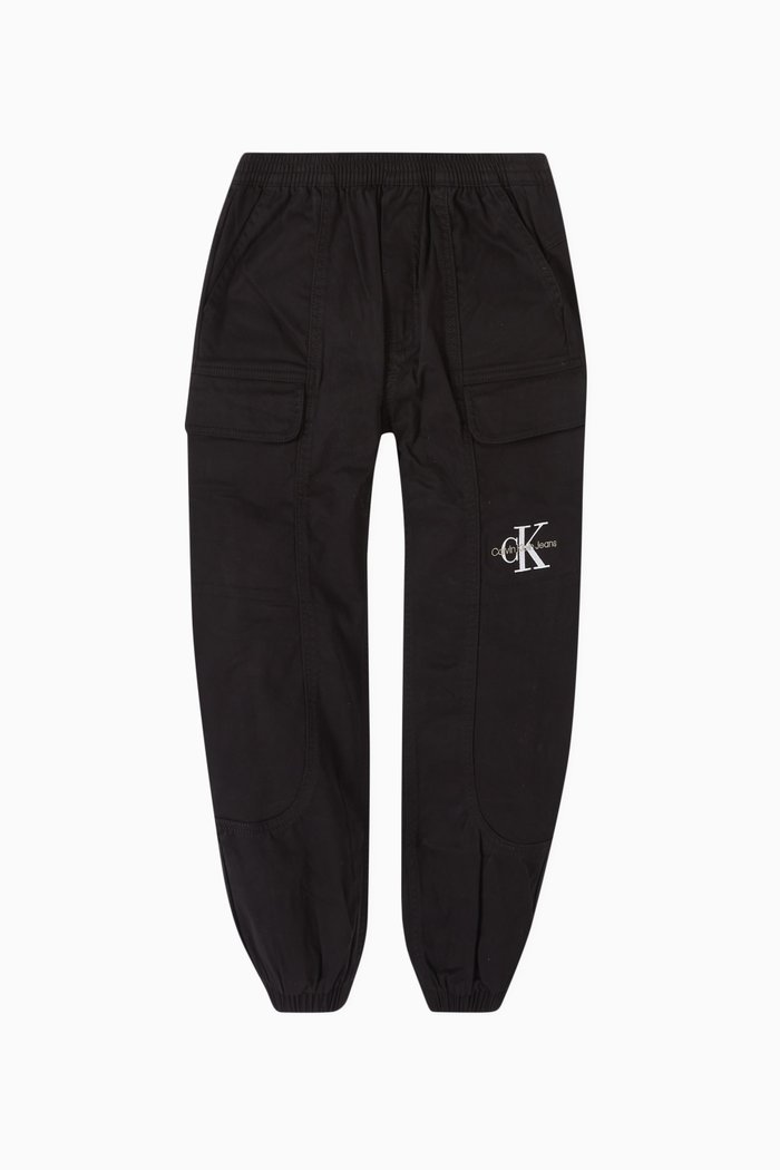 

Cargo Trousers in Sateen, Black