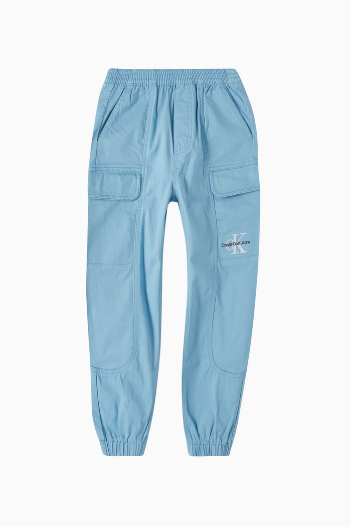 Cargo Trousers in Sateen, Blue