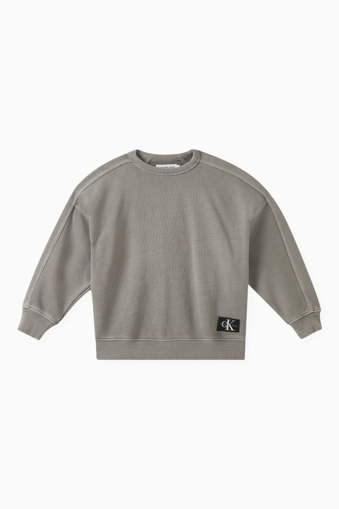 Mineral Dyed Sweatshirt in Cotton-terry, Black