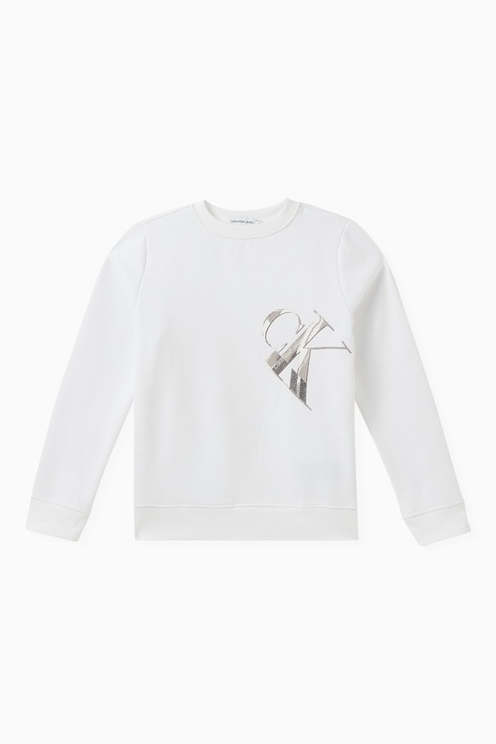 

Monogram Sweatshirt in Fleece, White