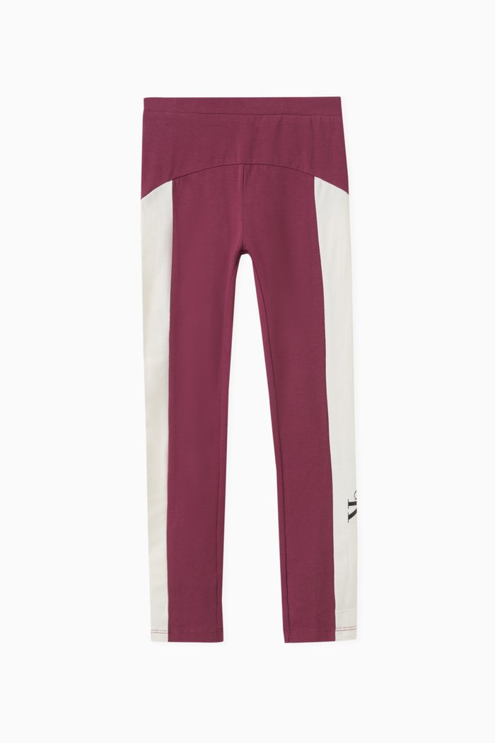 

Colourblock Slim-fit Leggings in Cotton-jersey, Purple