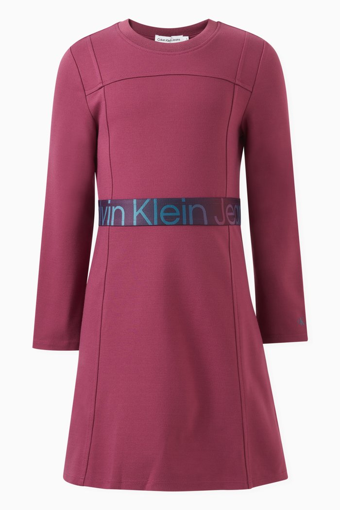 

Flared Logo Dress in Viscose-jersey, Purple
