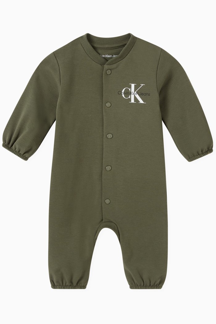 

Logo Romper in Cotton, Green
