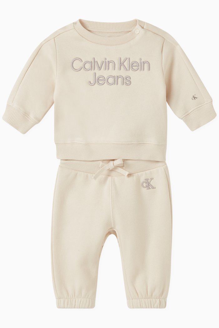 

Logo Tracksuit Set in Cotton, Neutral