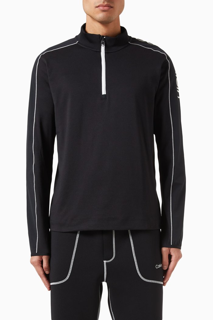 

Quarter Zip Tracksuit T-shirt, Black