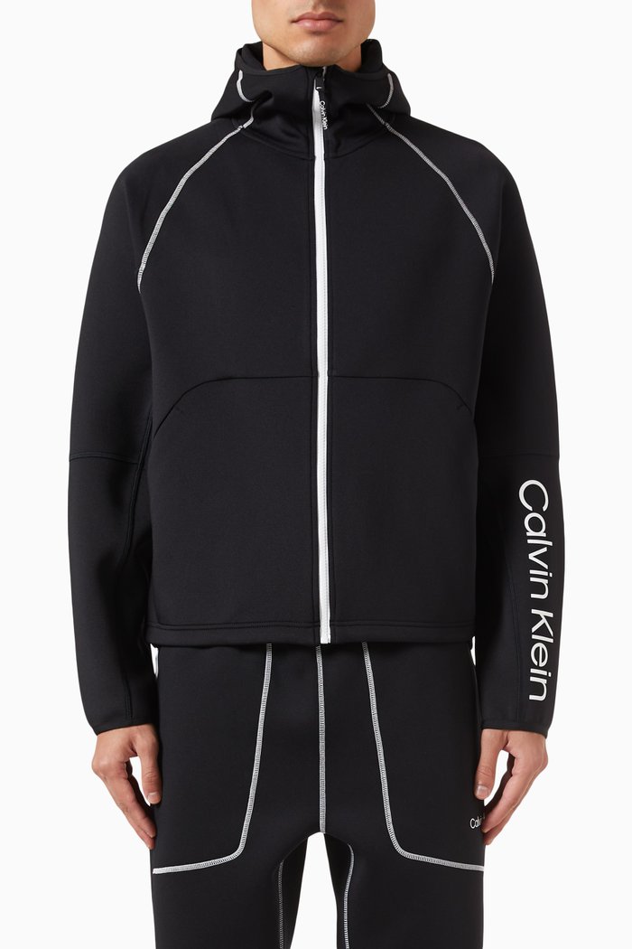 

Zip Up Logo Hoodie, Black