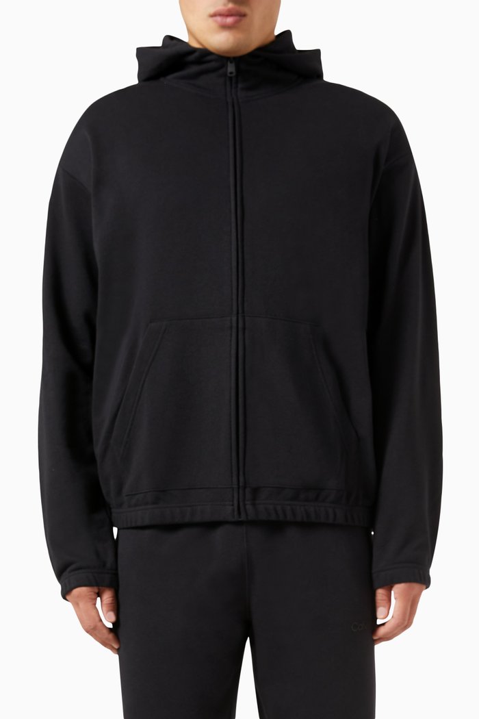 

Full-zip Hoodie in Cotton-terry, Black